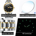 OLEVS Brand Wristwatch Fashion Business Couple Quartz  A Pair  Watch Stainless Steel Waterproof Luminous Watch For Men And Women